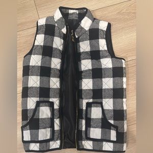 Girls buffalo plaid vest